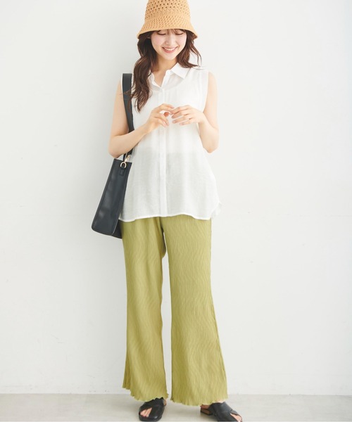 FREE'S MART（フリーズマート）の「シアーノースリーブブラウス（シャツ/ブラウス・レディース・グリーン/ホワイト/ピンク・FREE）」の9枚目の写真