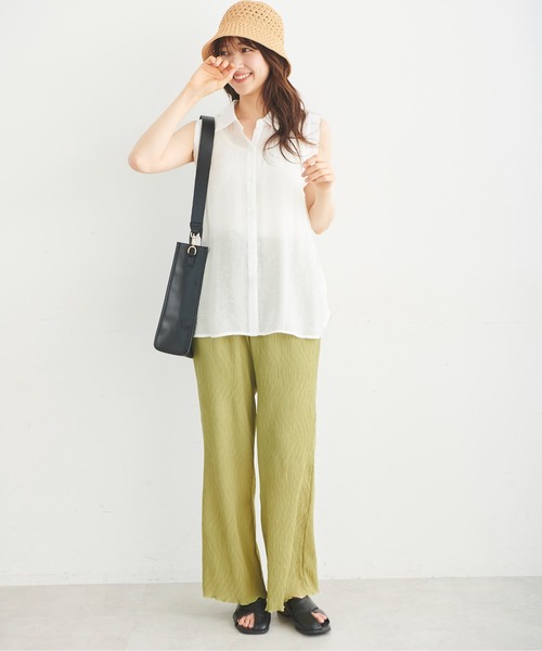 FREE'S MART（フリーズマート）の「シアーノースリーブブラウス（シャツ/ブラウス・レディース・グリーン/ホワイト/ピンク・FREE）」の10枚目の写真