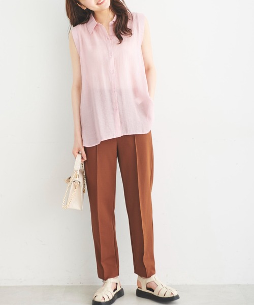 FREE'S MART（フリーズマート）の「シアーノースリーブブラウス（シャツ/ブラウス・レディース・グリーン/ホワイト/ピンク・FREE）」の20枚目の写真