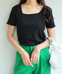 テレコリブ半袖前後2wayTシャツ