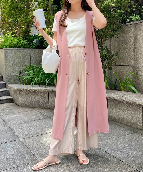 andme(アンドミー)の「テレコリブ半袖前後2wayTシャツ(Tシャツ/カットソー・レディース・ブラック/オフホワイト/パープル/ライトグリーン/ネイビー系/グリーン系/スモーキーグリーン系・M)」の19枚目の写真