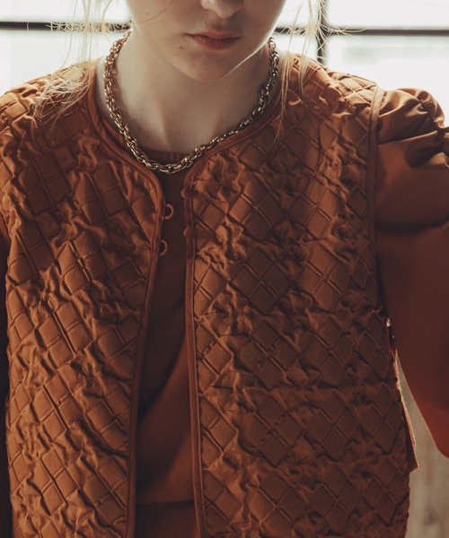 Cheek（チーク）の「キルティングベストＳＥＴワンピース（ワンピース・レディース・ブラウン/オレンジ/アイボリー・MEDIUM）」の11枚目の写真