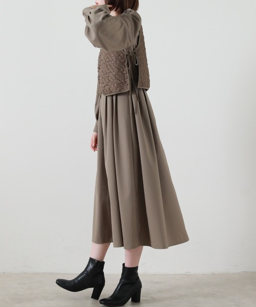 Cheek（チーク）の「キルティングベストＳＥＴワンピース（ワンピース・レディース・ブラウン/オレンジ/アイボリー・MEDIUM）」の14枚目の写真