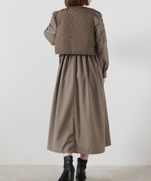 Cheek（チーク）の「キルティングベストＳＥＴワンピース（ワンピース・レディース・ブラウン/オレンジ/アイボリー・MEDIUM）」の15枚目の写真