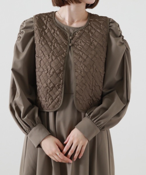 Cheek（チーク）の「キルティングベストＳＥＴワンピース（ワンピース・レディース・ブラウン/オレンジ/アイボリー・MEDIUM）」の16枚目の写真