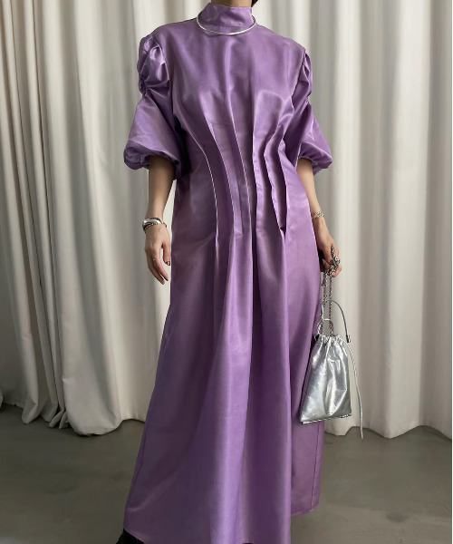Ameri（アメリ）の「GATHER SLEEVE WAIST TUCK DRESS