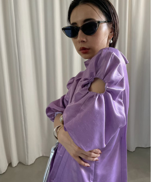 Ameri（アメリ）の「GATHER SLEEVE WAIST TUCK DRESS