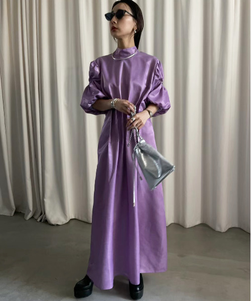 Ameri（アメリ）の「GATHER SLEEVE WAIST TUCK DRESS