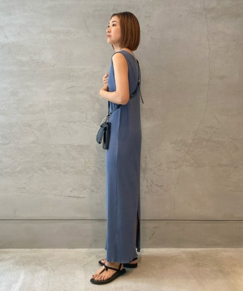 INTER FACTORY(インターファクトリー)の「WEARISTA yan - リブメロウワンピース made in INTER FACTORY(ワンピース・レディース・ホワイト/ブラック/ブルー/グリーン・SMALL/MEDIUM)」の7枚目の写真