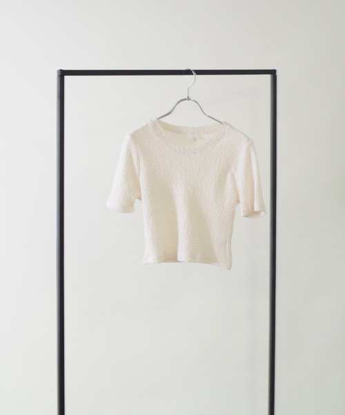 Bloom Closet(ブルームクローゼット)の「‘Wave’リンクルトップス(Tシャツ/カットソー・レディース・ホワイト/パープル/グリーン・MEDIUM/LARGE)」の2枚目の写真