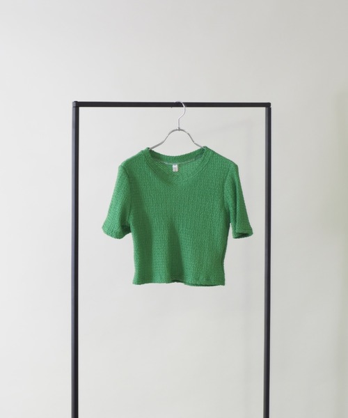 Bloom Closet(ブルームクローゼット)の「‘Wave’リンクルトップス(Tシャツ/カットソー・レディース・ホワイト/パープル/グリーン・MEDIUM/LARGE)」の10枚目の写真