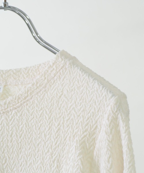 Bloom Closet(ブルームクローゼット)の「‘Wave’リンクルトップス(Tシャツ/カットソー・レディース・ホワイト/パープル/グリーン・MEDIUM/LARGE)」の8枚目の写真