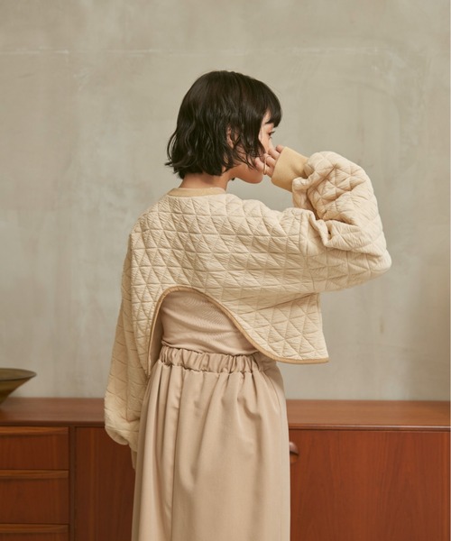 moi tytto（モイテュット）の「配色キルティングトップス（スウェット・レディース・オレンジ/ベージュ/カーキ・FREE）」の12枚目の写真