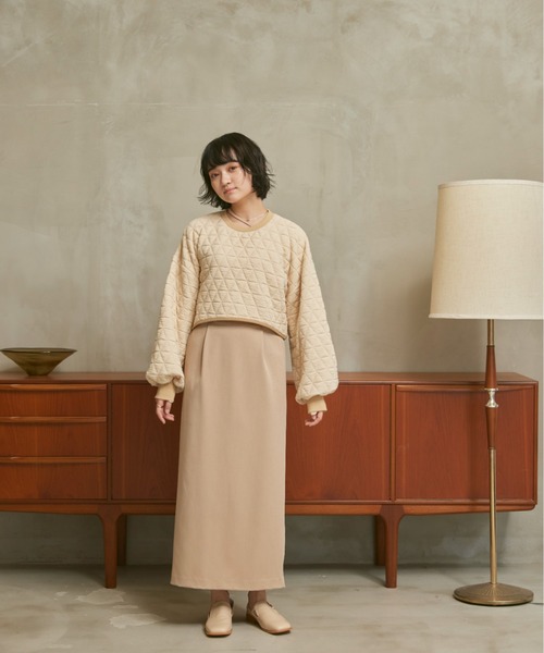 moi tytto（モイテュット）の「配色キルティングトップス（スウェット・レディース・オレンジ/ベージュ/カーキ・FREE）」の16枚目の写真