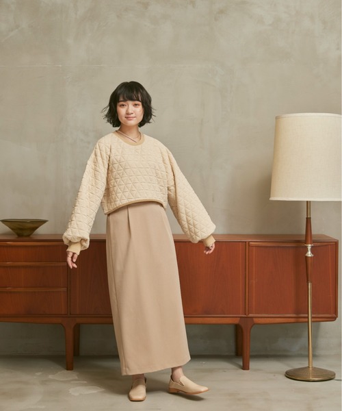 moi tytto（モイテュット）の「配色キルティングトップス（スウェット・レディース・オレンジ/ベージュ/カーキ・FREE）」の17枚目の写真