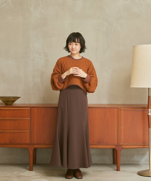 moi tytto（モイテュット）の「配色キルティングトップス（スウェット・レディース・オレンジ/ベージュ/カーキ・FREE）」の22枚目の写真