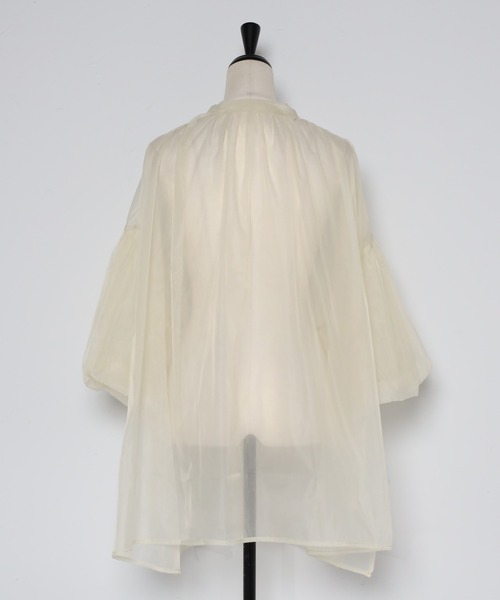 Bonjour Sagan（ボンジュールサガン）の「バックギャザーシアーシャツ（Tシャツ/カットソー・レディース・ライトグレー/ブラック/ライトベージュ・FREE）」の21枚目の写真