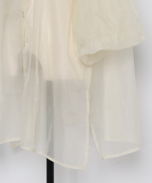 Bonjour Sagan（ボンジュールサガン）の「バックギャザーシアーシャツ（Tシャツ/カットソー・レディース・ライトグレー/ブラック/ライトベージュ・FREE）」の17枚目の写真