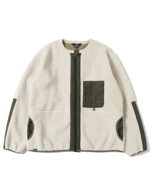 KRIFF MAYER(クリフメイヤー)の「ストレッチボアノーカラーJK(ノーカラージャケット・メンズ・チャコール/カラフル/ナチュラル/オリーブ・SMALL/MEDIUM/LARGE/X-LARGE)」の1枚目の写真