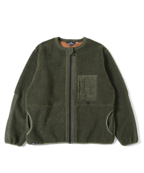 KRIFF MAYER(クリフメイヤー)の「ストレッチボアノーカラーJK(ノーカラージャケット・メンズ・チャコール/カラフル/ナチュラル/オリーブ・SMALL/MEDIUM/LARGE/X-LARGE)」の3枚目の写真