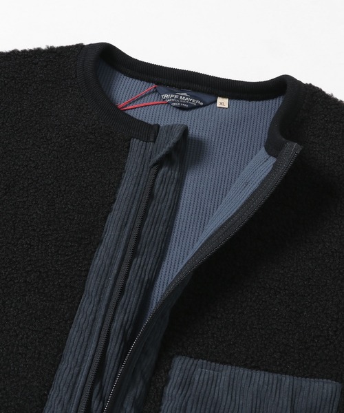 KRIFF MAYER(クリフメイヤー)の「ストレッチボアノーカラーJK(ノーカラージャケット・メンズ・チャコール/カラフル/ナチュラル/オリーブ・SMALL/MEDIUM/LARGE/X-LARGE)」の13枚目の写真