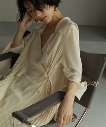 etre tokyo カーディガン　モヘアロングガウン ETRE TOKYO（エトレトウキョウ）の「サイドプリーツロングガウン