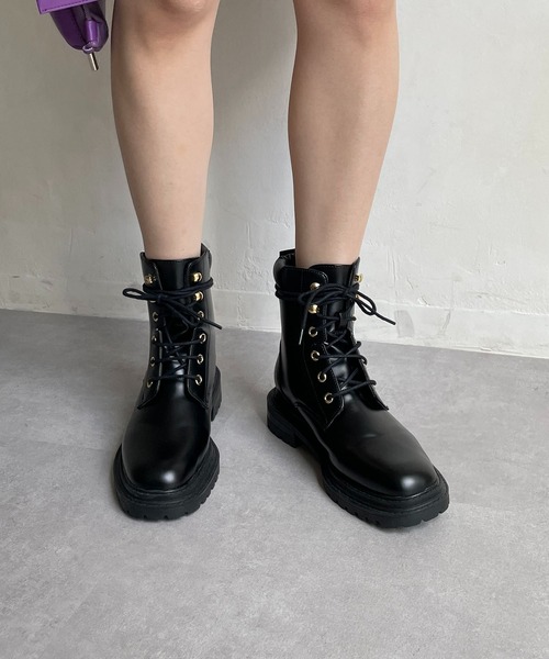 CAPRICIEUX LE'MAGE(カプリシューレマージュ)の「トレッキングブーツ(ブーツ・レディース・ブラック/ベージュ・39/37)」の4枚目の写真