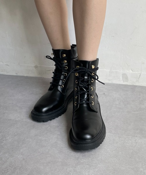 CAPRICIEUX LE'MAGE(カプリシューレマージュ)の「トレッキングブーツ(ブーツ・レディース・ブラック/ベージュ・39/37)」の5枚目の写真