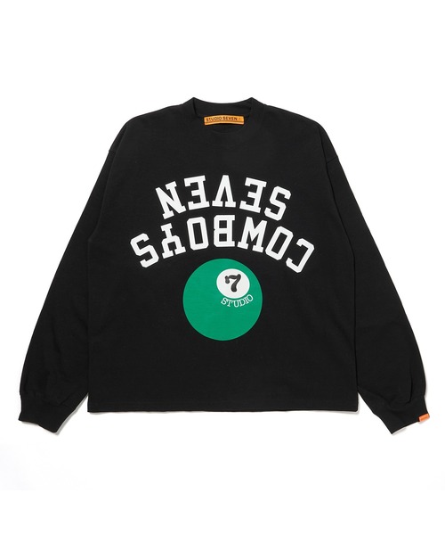 STUDIO SEVEN（スタジオ セブン）の「SEVEN 7-BALL COWBOYS Inverted Print LS Tee【STUDIOSEVEN/スタジオセブン】（Tシャツ/カットソー・メンズ・ホワイト/ブラック/オレンジ・MEDIUM/LARGE/X-LARGE）」の2枚目の写真