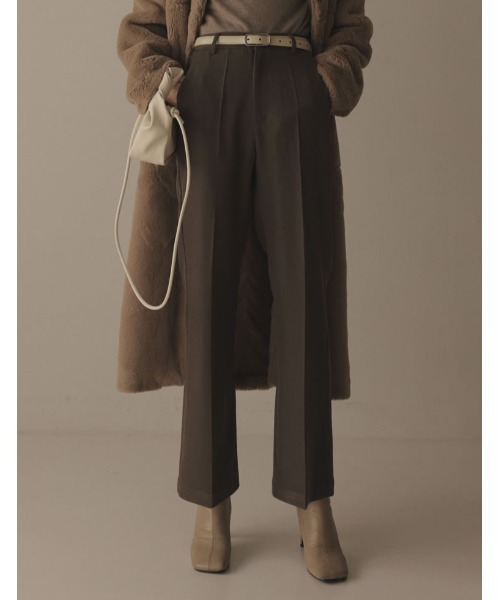 Re:EDIT（リエディ）の「[2022A/W COLLECTION][低身長/高身長サイズ有]ストレッチツイルスリムフレアパンツ（その他パンツ・レディース・ブラック/アイボリー/モカ・SMALL/MEDIUM/LARGE/SHORT/TALL）」の3枚目の写真