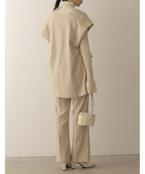 Re:EDIT（リエディ）の「[2022A/W COLLECTION][低身長/高身長サイズ有]ストレッチツイルスリムフレアパンツ（その他パンツ・レディース・ブラック/アイボリー/モカ・SMALL/MEDIUM/LARGE/SHORT/TALL）」の5枚目の写真