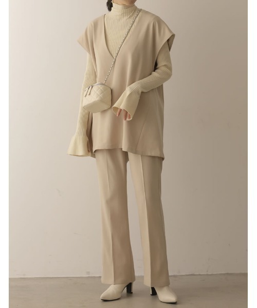 Re:EDIT（リエディ）の「[2022A/W COLLECTION][低身長/高身長サイズ有]ストレッチツイルスリムフレアパンツ（その他パンツ・レディース・ブラック/アイボリー/モカ・SMALL/MEDIUM/LARGE/SHORT/TALL）」の17枚目の写真