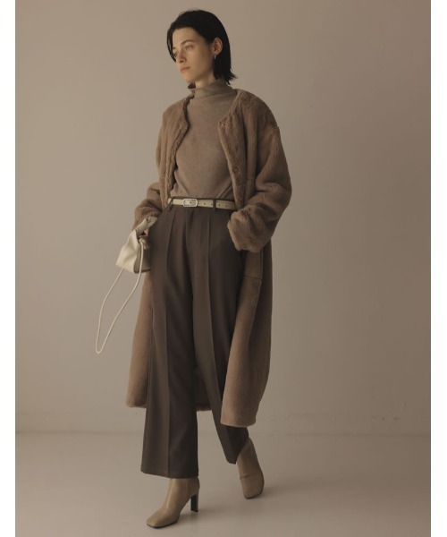 Re:EDIT（リエディ）の「[2022A/W COLLECTION][低身長/高身長サイズ有]ストレッチツイルスリムフレアパンツ（その他パンツ・レディース・ブラック/アイボリー/モカ・SMALL/MEDIUM/LARGE/SHORT/TALL）」の16枚目の写真