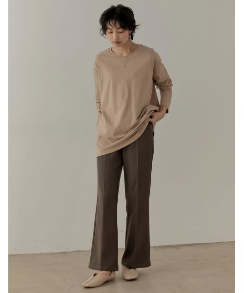Re:EDIT（リエディ）の「[2022A/W COLLECTION][低身長/高身長サイズ有]ストレッチツイルスリムフレアパンツ（その他パンツ・レディース・ブラック/アイボリー/モカ・SMALL/MEDIUM/LARGE/SHORT/TALL）」の10枚目の写真