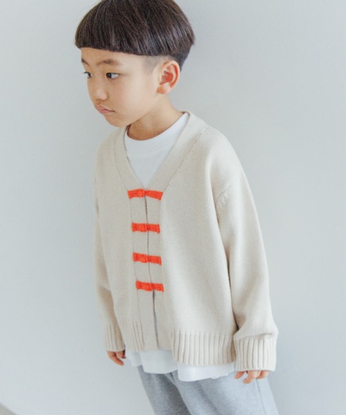 LOWRYS FARM（ローリーズファーム）の「ニットチャイナカーディガン　356928（ニット/セーター・キッズ・アイボリー/ブラック/パープル・110cm/120cm/130cm/140cm/150cm）」の18枚目の写真