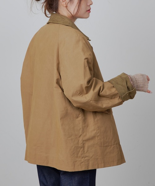 pual ce cin 【完売商品】ノーカラーミリタリーブルゾン カーキ