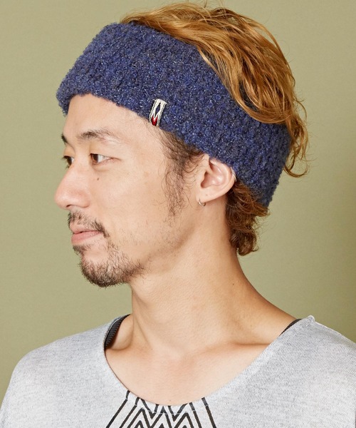 チャイハネ（チャイハネ）の「【チャイハネ】リバーシブルニットヘアバンド（ヘアバンド・メンズ・ホワイト/パープル/ネイビー/ターコイズブルー・FREE）」の2枚目の写真
