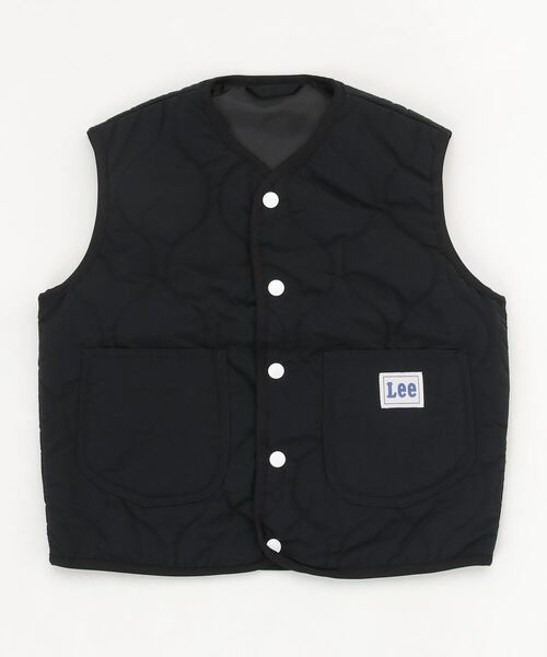 Lee（リー）の「Lee/リー キッズ　ナイロン弱撥水ヒョウタンキルト中綿ベスト（ベスト・キッズ・マスタード/ブラック/カーキ/ブルー・140/150/130）」の2枚目の写真