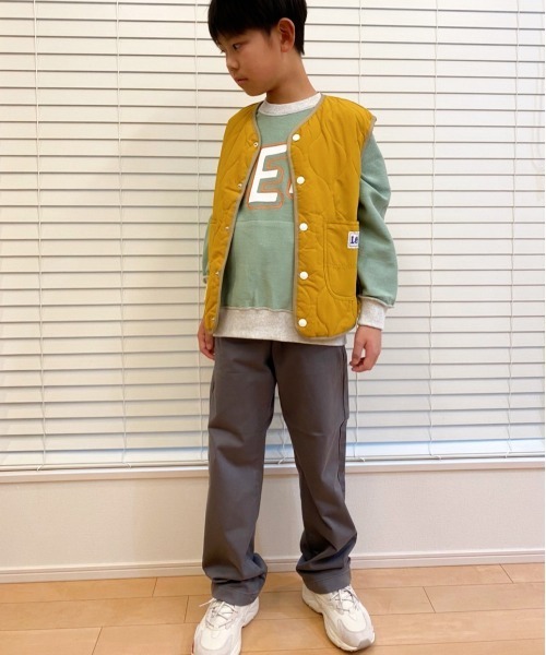 Lee（リー）の「Lee/リー キッズ　ナイロン弱撥水ヒョウタンキルト中綿ベスト（ベスト・キッズ・マスタード/ブラック/カーキ/ブルー・140/150/130）」の12枚目の写真
