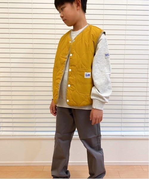 Lee（リー）の「Lee/リー キッズ　ナイロン弱撥水ヒョウタンキルト中綿ベスト（ベスト・キッズ・マスタード/ブラック/カーキ/ブルー・140/150/130）」の13枚目の写真