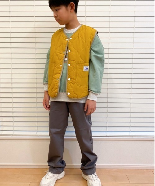 Lee（リー）の「Lee/リー キッズ　ナイロン弱撥水ヒョウタンキルト中綿ベスト（ベスト・キッズ・マスタード/ブラック/カーキ/ブルー・140/150/130）」の15枚目の写真