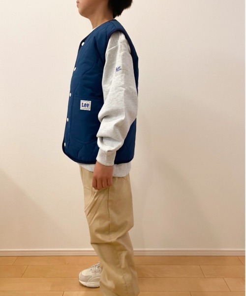 Lee（リー）の「Lee/リー キッズ　ナイロン弱撥水ヒョウタンキルト中綿ベスト（ベスト・キッズ・マスタード/ブラック/カーキ/ブルー・140/150/130）」の18枚目の写真