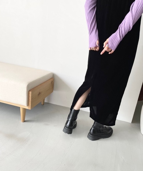 LOWRYS FARM（ローリーズファーム）の「ベロアキャミワンピース　166101（ワンピース・レディース・ブラック/レッド・FREE）」の7枚目の写真