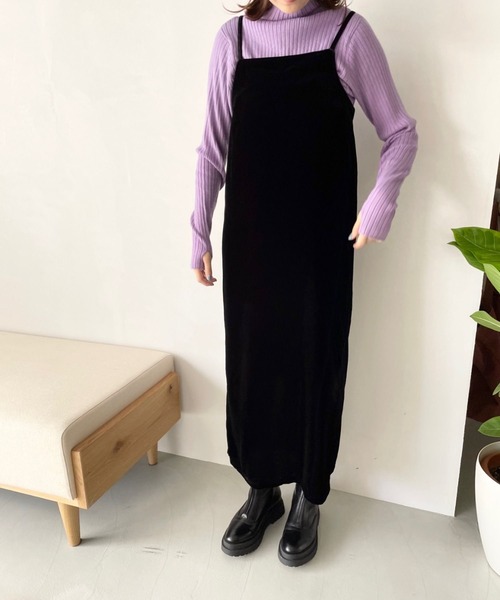 LOWRYS FARM（ローリーズファーム）の「ベロアキャミワンピース　166101（ワンピース・レディース・ブラック/レッド・FREE）」の6枚目の写真