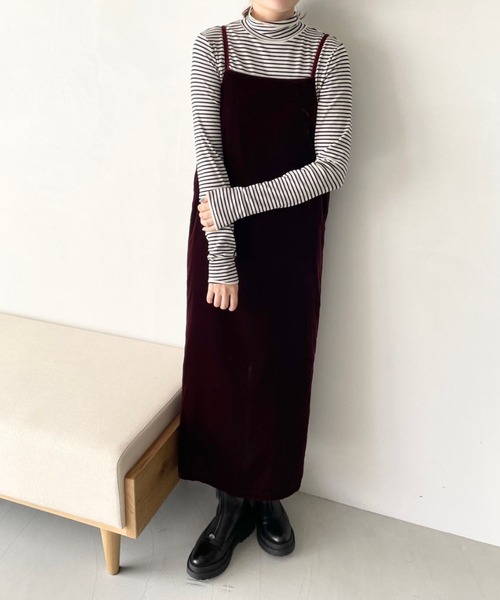 LOWRYS FARM（ローリーズファーム）の「ベロアキャミワンピース　166101（ワンピース・レディース・ブラック/レッド・FREE）」の9枚目の写真