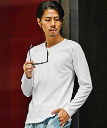 SOMEDIFF | 長袖 カットソー プレミアム ダンボール タイトシルエット 無地 ロンT(Tシャツ/カットソー)