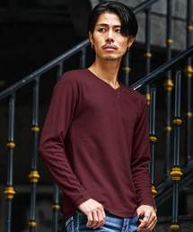 SOMEDIFF（サムディフ）の「【SOMEDIFF】プレミアム長袖Tシャツ メンズ ロンT 無地 クルーネック Vネック ゴルフウェア カットソー スリムフィット 春服 冬服（Tシャツ/カットソー）」