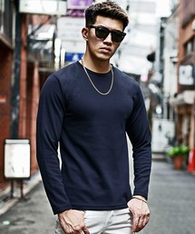 SOMEDIFF（サムディフ）の「【SOMEDIFF】プレミアム長袖Tシャツ メンズ ロンT 無地 クルーネック Vネック ゴルフウェア カットソー スリムフィット 春服 冬服（Tシャツ/カットソー）」