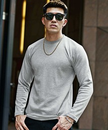 【SOMEDIFF】プレミアム長袖Tシャツ メンズ ロンT 無地 クルーネック Vネック ゴルフウェア カットソー スリムフィット 秋服 冬服