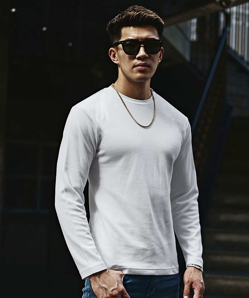 SOMEDIFF（サムディフ）の「【SOMEDIFF】プレミアム長袖Tシャツ メンズ ロンT 無地 クルーネック Vネック ゴルフウェア カットソー スリムフィット 春服 冬服（Tシャツ/カットソー・メンズ・ホワイト/ブラック/ネイビー/グレー/ホワイト系1/ブラック系1/グレー系1/ネイビー系1/ダークベージュ/アッシュグレー/ベージュ系1/グレー系2/ホワイト系2/ブラック系2/レッド/レッド系1・M/L/XL/XXL）」の17枚目の写真